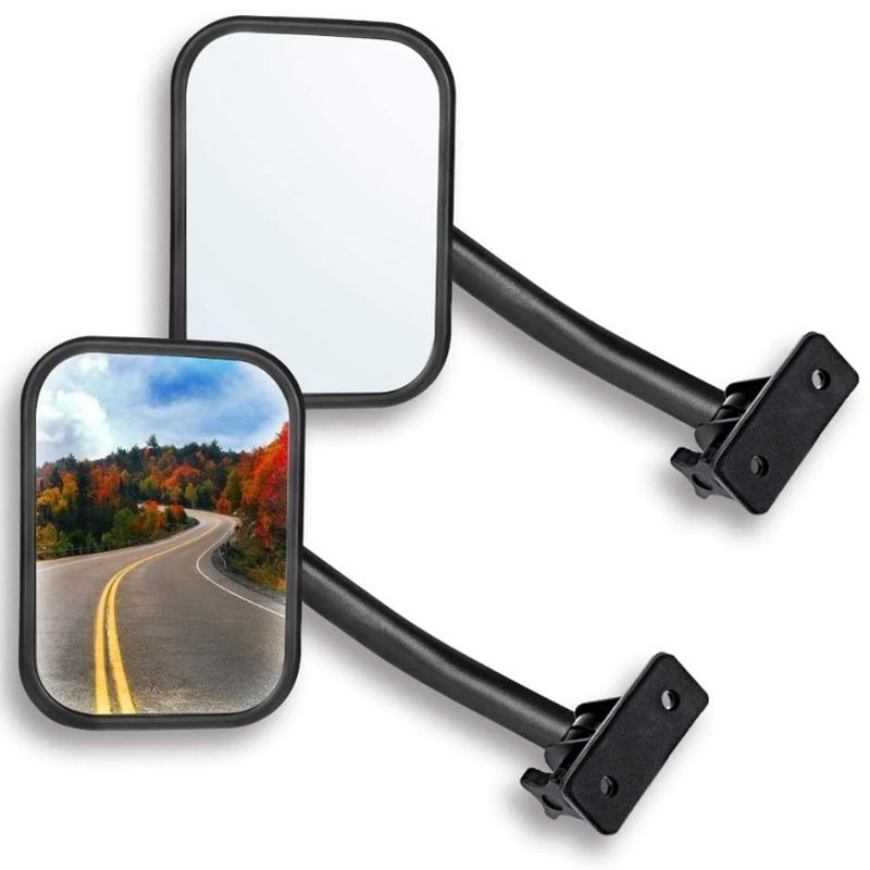 A21E-Door Off Mirror For Jeep Wrangler TJ JK 4X4 Off-Road Morror Rectangular Mirrors Side View Mirror, 2 Pack