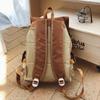 Schoolbag Japanese retro tooling style low saturation color matching flip drawstring backpack couple casual commuting versatile backpack