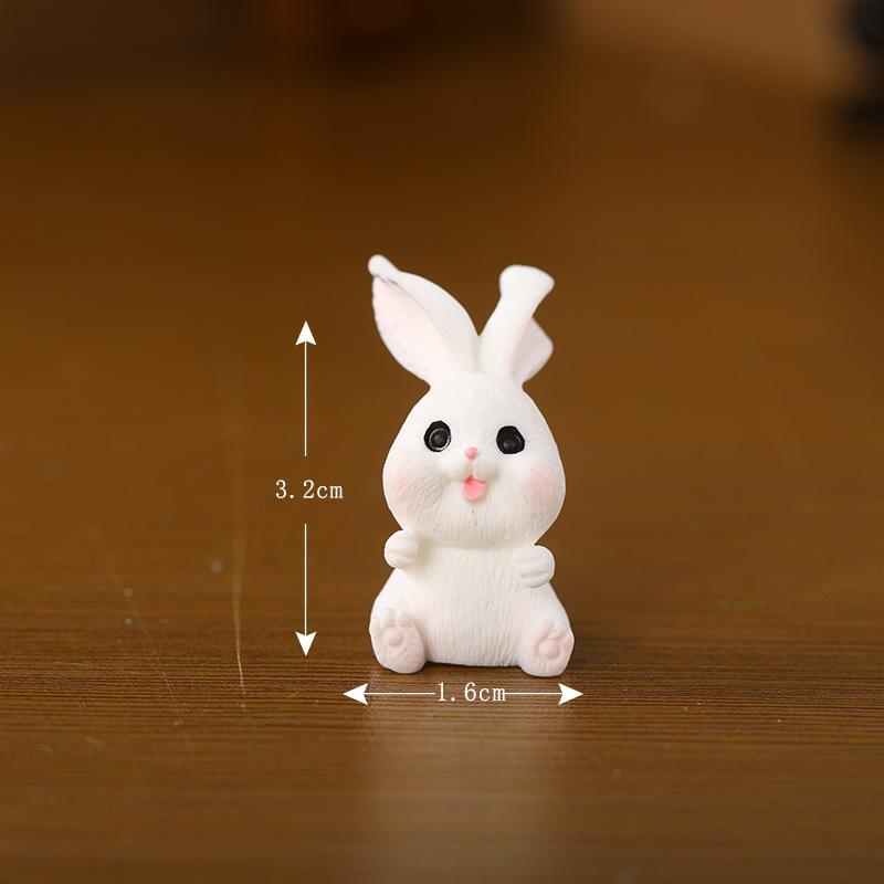 1PC Micro-landscape Cute Animals Cartoon Little Rabbits Carrot House Cute Rabbits Garden Resin Accessories, Rabbit Year Ornaments