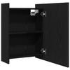 Bathroom Mirror Cabinet with Shelf and Door Black Oak Effect