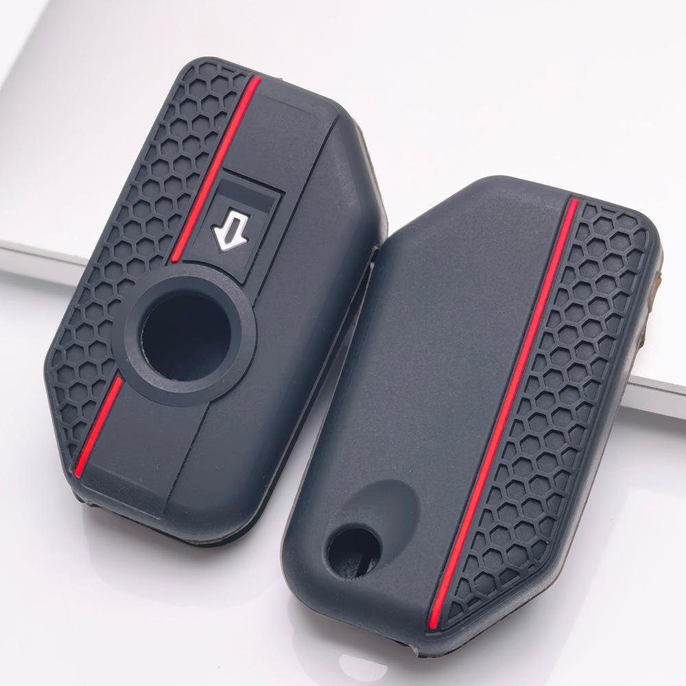 Silicone Key Cover for BMW Motorcycle 2 Button Smart Key, Fits BMW R1200GS R1250GS F750GS F850GS K1600GT, Shockproof Key Fob Holder
