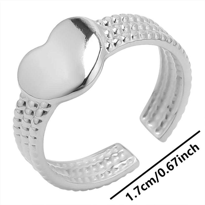 1pcs Crown Heart Shell Charm Ring Two/Three Layered Adjustable Stainless Steel Rings For Women Men Accessories Vintage Jewelry