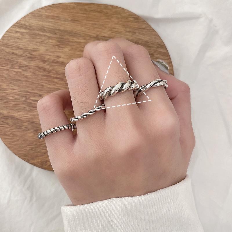 

Винтажное Минималистичное Регулируемое Кольцо из Стерлингового Серебра 925 пробы для Женщин Open Adjustable