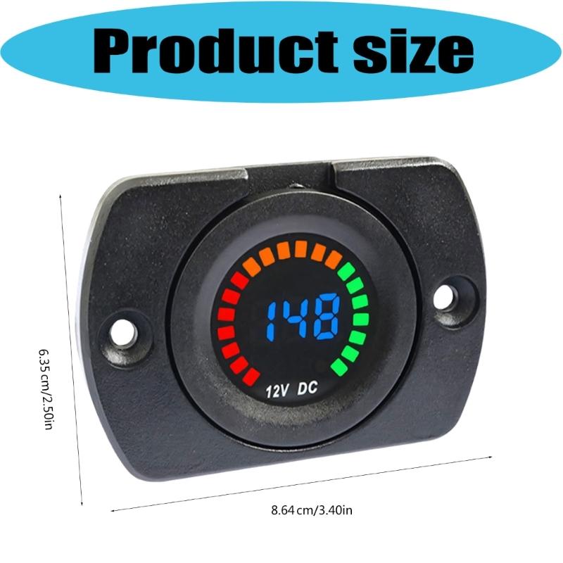 Digital Voltage Gauges for Automotive Use 12V/24V System with Clear Color LED Display & Simple Plugs Play Setups for Car