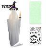 Luminous Ghost Stickers for Glass Halloween Static Window Cling, Fluorescent PVC Decal, Easy Apply Holiday Ornaments Removable Reusable
