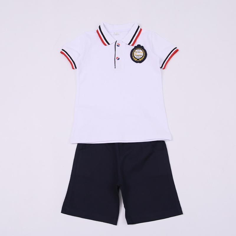 British Academy Style Summer Kindergarten Uniform: Pure Cotton Short-Sleeve Set with Shorts and Skirt