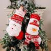 Christmas Theme Stocking Knitted Present Bag for Kids Santa/Snowman/Elk Christmas Socks Festival Mantels Accessory