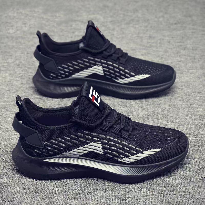Large size sports shoes men's flying weaving comfortable breathable low-top men's shoes young and young outdoor tide and platform fashion casual shoes