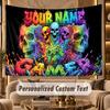 Skull Gothic (1) Theme Personalized Tapestry Custom Name Text Wall Hanging Tapestry Home Background Decoration