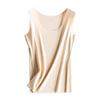 Damen Sommer Weste Ice Silk Nahtlose Pullover Tops O-Ausschnitt Ärmellos Slim Fit Bottoming Tops Einfarbig Unterwäsche Tank Tops