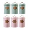 3Pcs Tea Coffee Sugar Canisters with Handle Seal Lid Can Tin Countertop