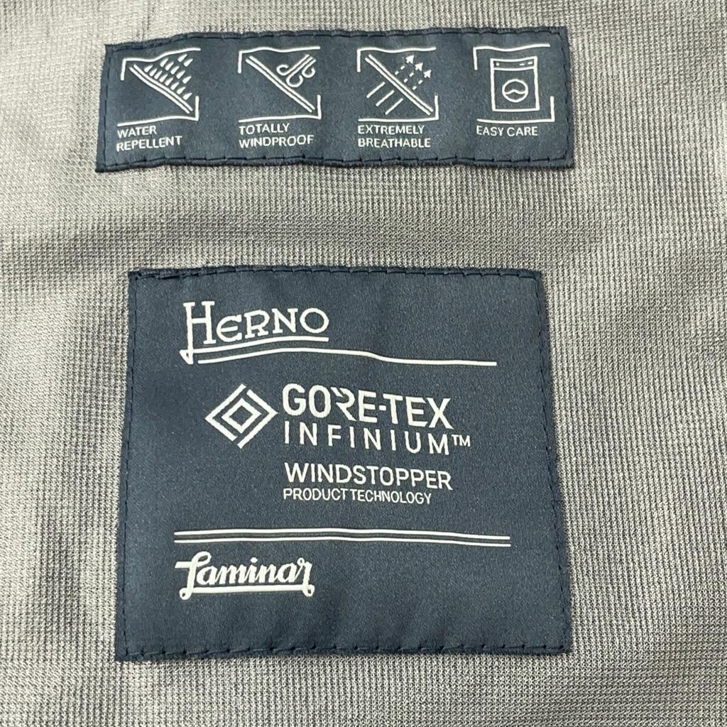 HERNO PI141UL Navy 2-Layer Gore-Tex Chesterfield Hooded Down Coat coat 50 NavyUsed