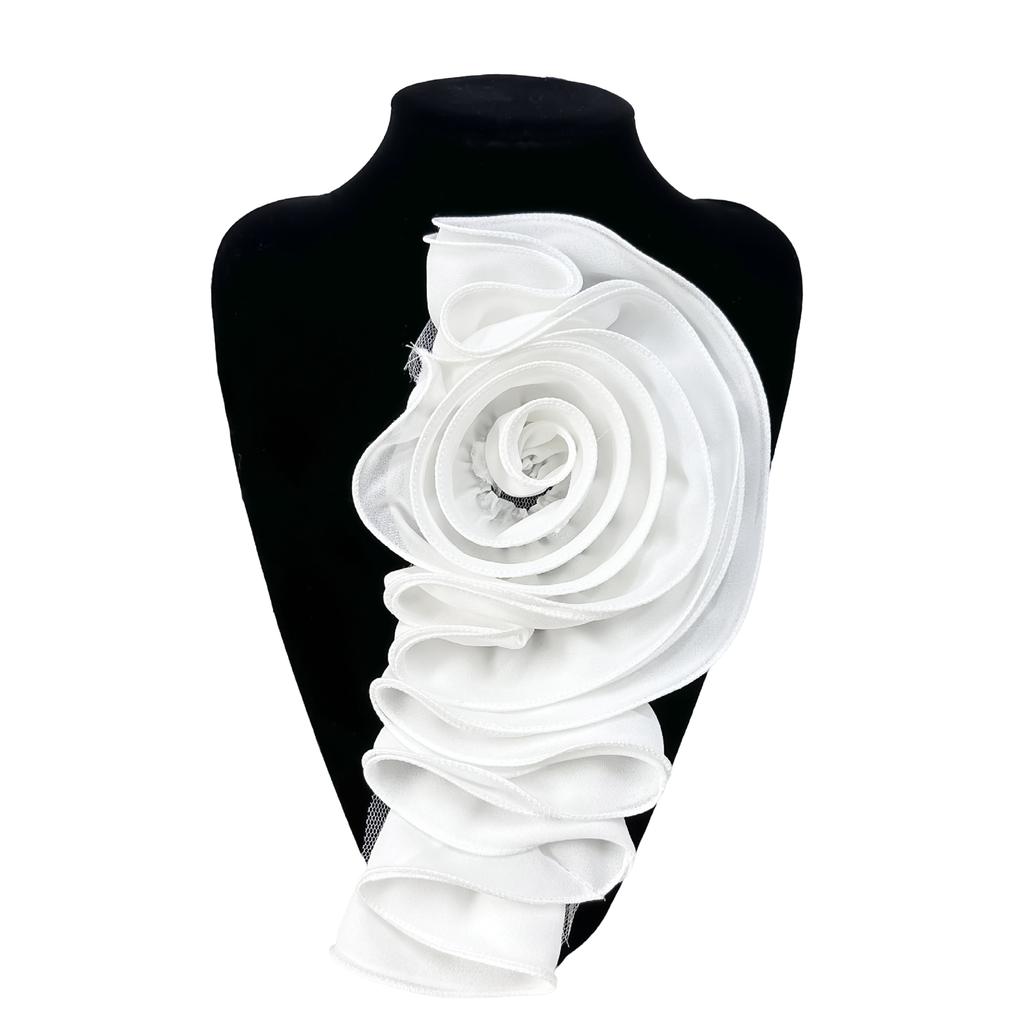 Handmade Flower Appliques Craft Dance Costume Making Materials Ruffle Edge 3D Flower Patches Garment Sewing On Applique