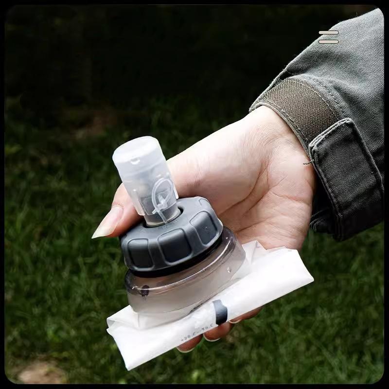 350ML Sports Soft Water Bottle TPU Foldable Soft Water Bag Outdoor Running Mountain Climbing Marathon Pocket Portable Water Cup