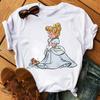 Disney Cartoon Princess Printed Women T-shirt Kawaii Graphic Printed T Shirt Summer Casual Short Sleeve Female Tops Tshirt Tees