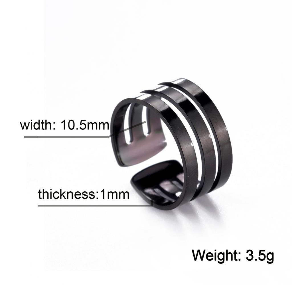 My Shape Geometric Black Rings for Men Women Stainless Steel Wide Cuff Ring Couple Dating  Jewelry anillos mujer bague