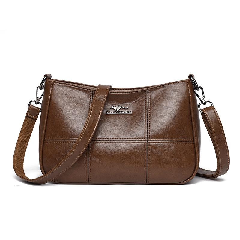 Fashion splicing embroidered thread messenger bag trendy simple shoulder bag retro casual versatile Chinese women's bag