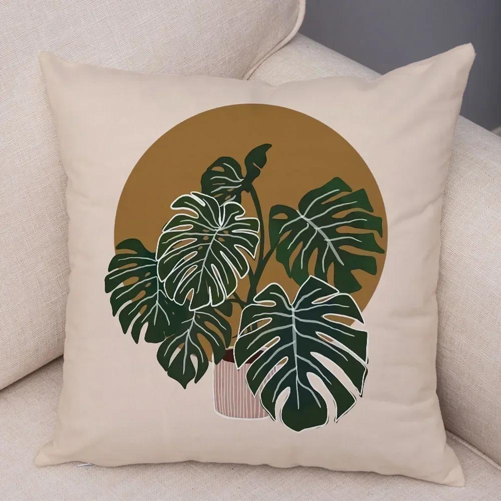 Nordic Style Plant Tree Cushion Cover Decor Geometric Abstract Modern Art Pillow Case for Sofa Home Super Soft Plush Pillowcase