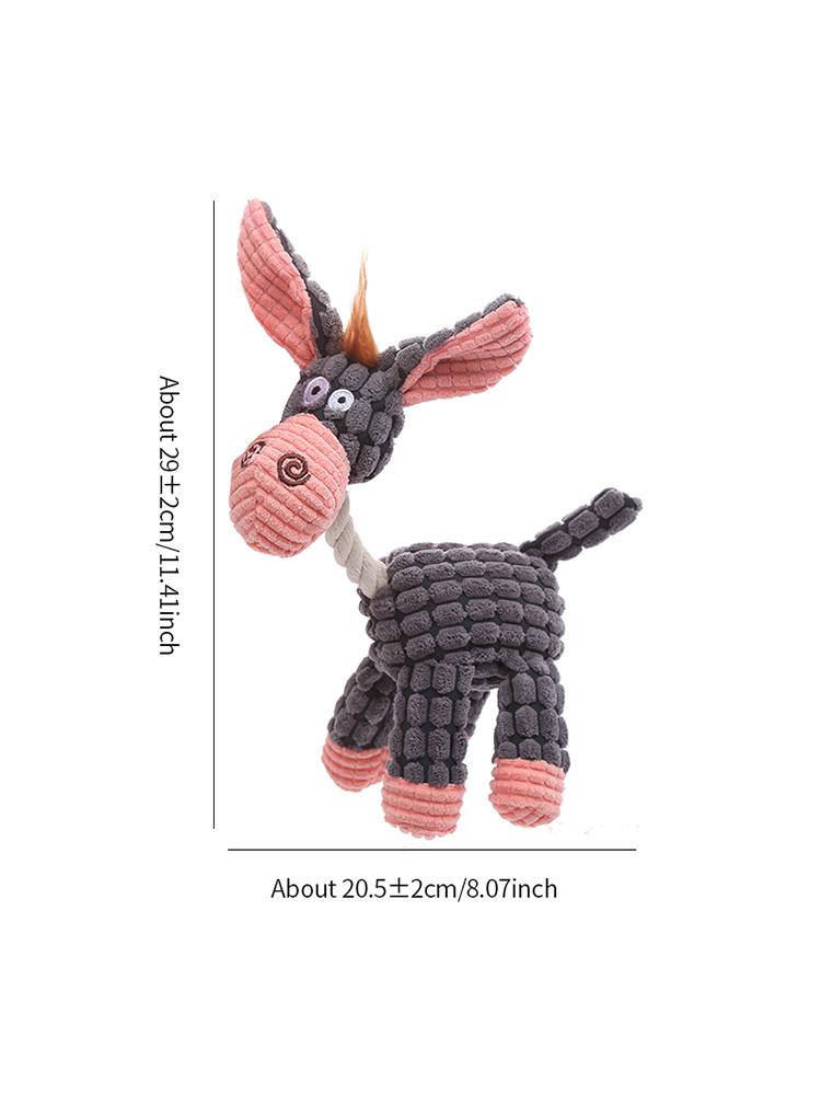 Stuffed Donkey Pet Dog Toy Bite Resistant Teeth Stuffed Toy with Bb Bark 2026