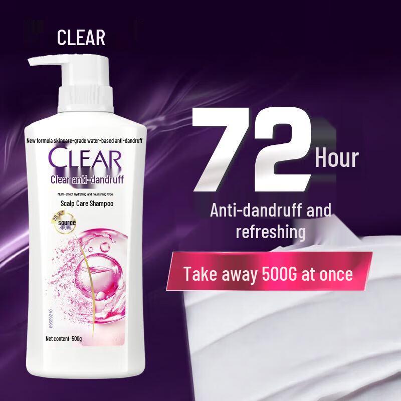 

Clear Women s Hydrating Anti-Dandruff Shampoo with Hyaluronic Acid (500g)