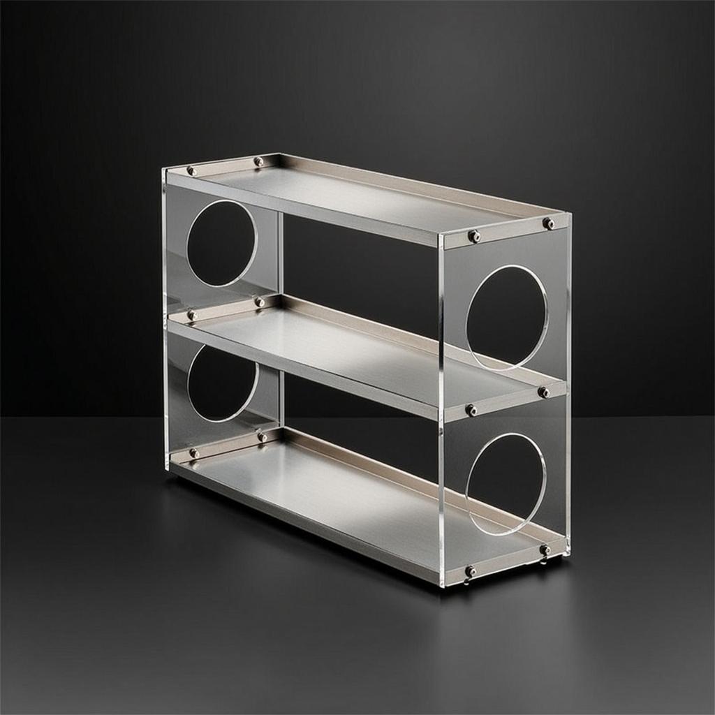 Tabletop Organizer with Acrylic Shelves Compact 3-Tier Storage Rack Long-Lasting