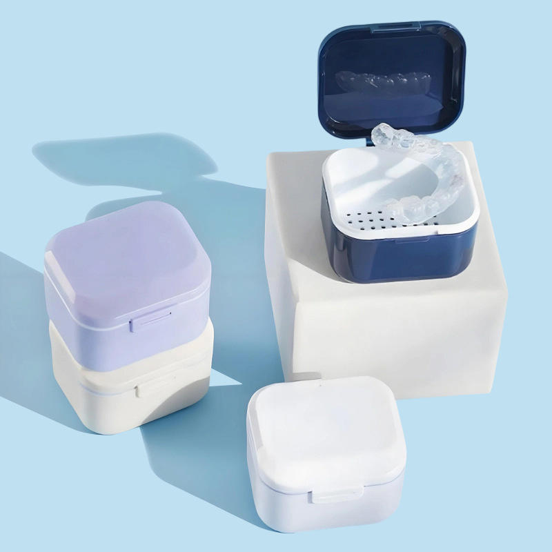 Portable Denture Retainer Soaking Case Multi-Purpose Mouthguards Braces Storage Box Nail Drill Tool Organizer