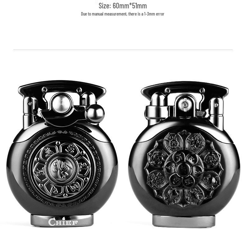 Leader CHIEF Automatic Ejection Windproof Kerosene Lighter - Creative Rocker Design for Personality and Decompression.