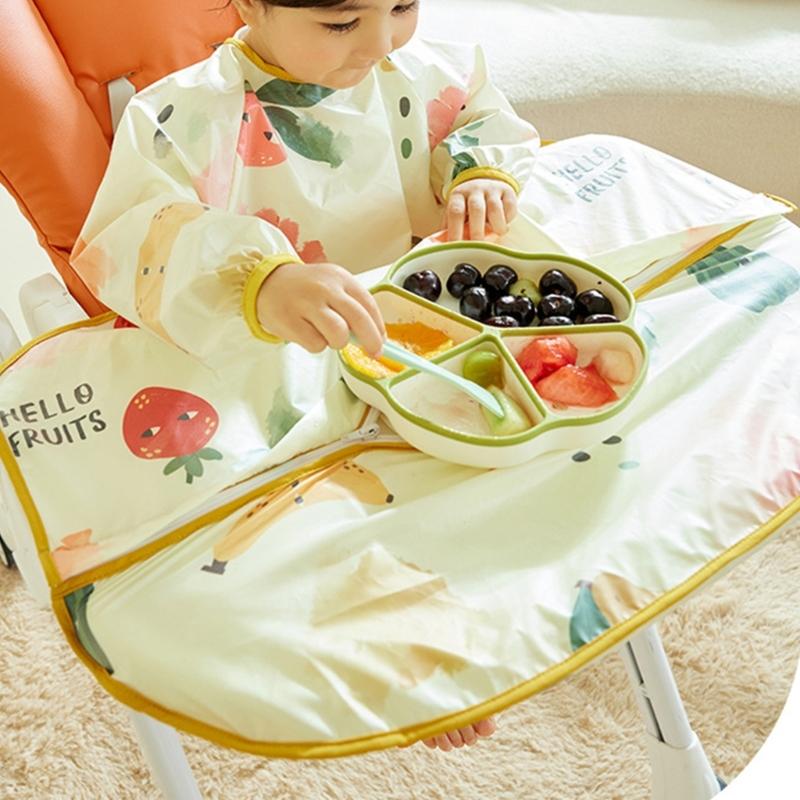 Śliniaki dla maluchów z długim rękawem, pełne ubranko ochronne, śliniaki niemowlęce z rękawami, ulepszenia dla dziecka