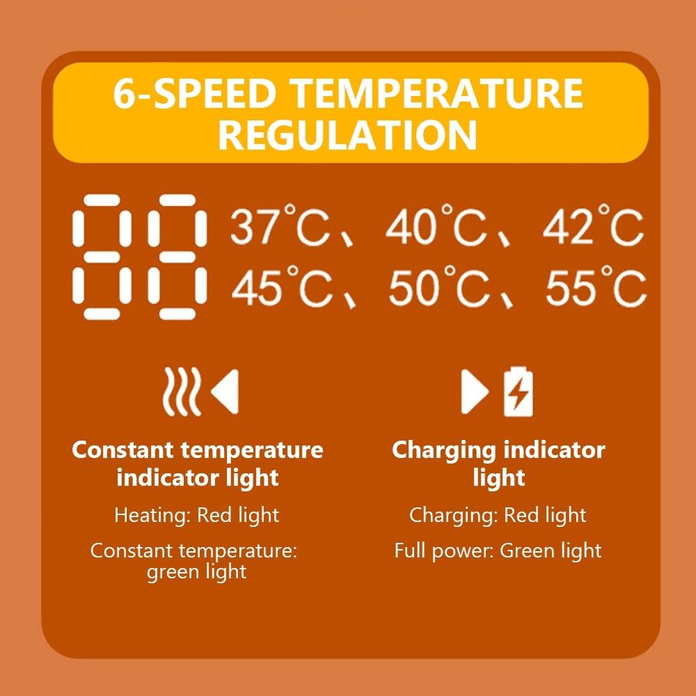 6-Speed Temperature Regulation Milk Heater Portable Infant Milk Bottle Warmer USB Charging Baby Nursing Milk Heating Device