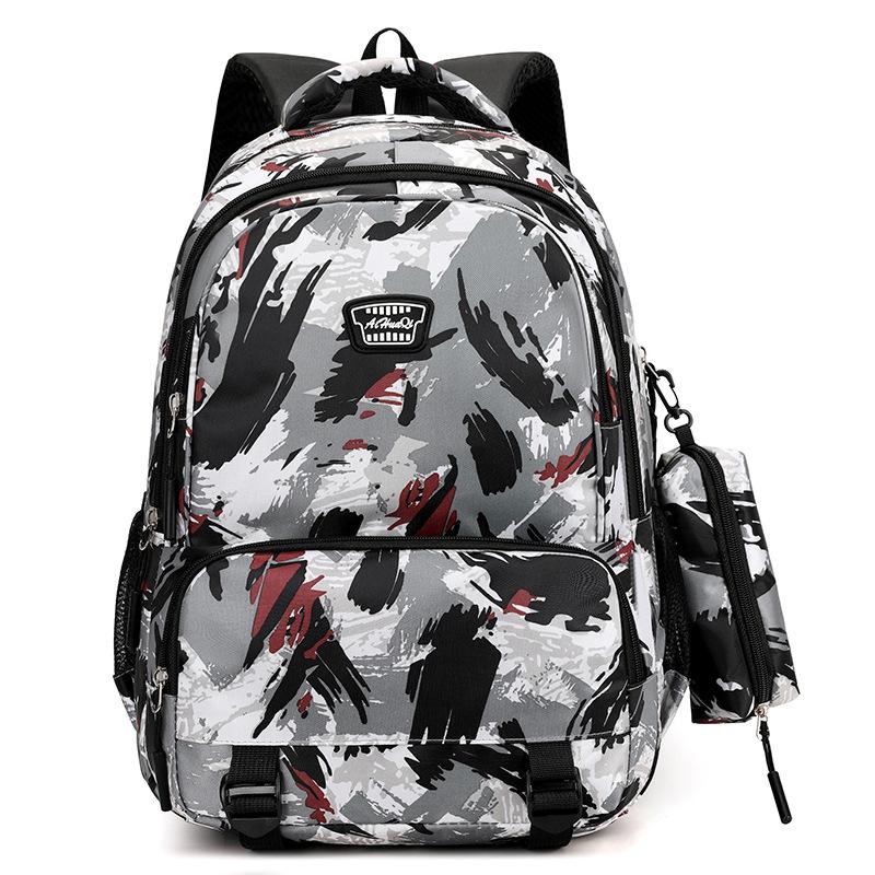 

The new backpack is simple and casual, and the schoolbag for primary and secondary school students is light and burdensome, and the large-capacity сірий колір