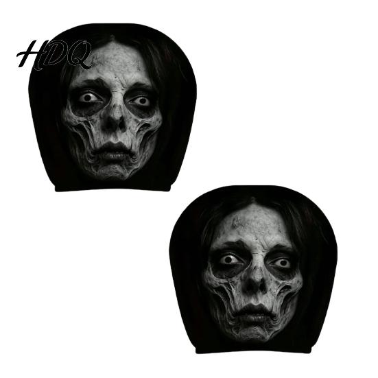 Washable Headrest Cover Ghost Face Car Covers Scary Seat Playful Accessories Protector Universal Stretchy Accessory for Most Cars Cartoon