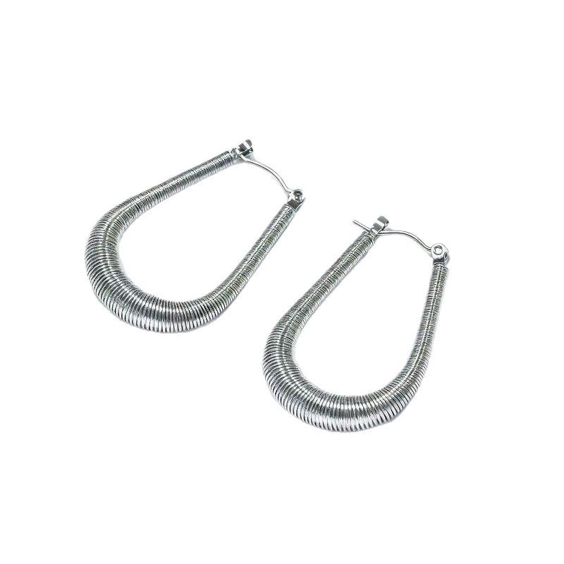 Titanium Steel U-Shaped Spring Earrings - Light Luxury High-End Women's Jewelry