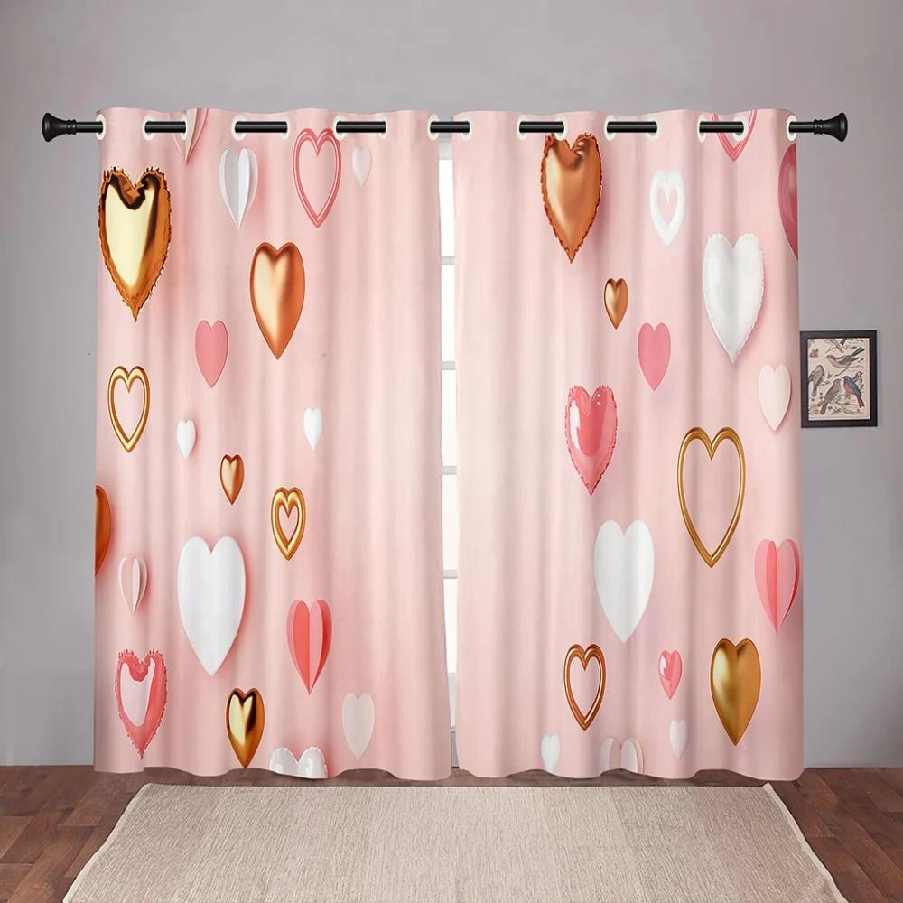 Perdele pentru fereastră pentru copii de culoare roz, inimă de desene animate, pentru dormitor, sufragerie, baie, bucătărie, ușă, hol, cârlige pentru casă, umbrire înaltă, nou
