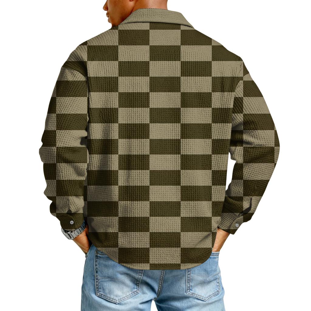 Herr Casual Långärmad Skjorta med Knappar