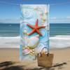 1 Quick Dry Lightweight Oversized Beach Towel - Vibrant Digital Print With Starfish And Shells For The Beach, Pool, Camping