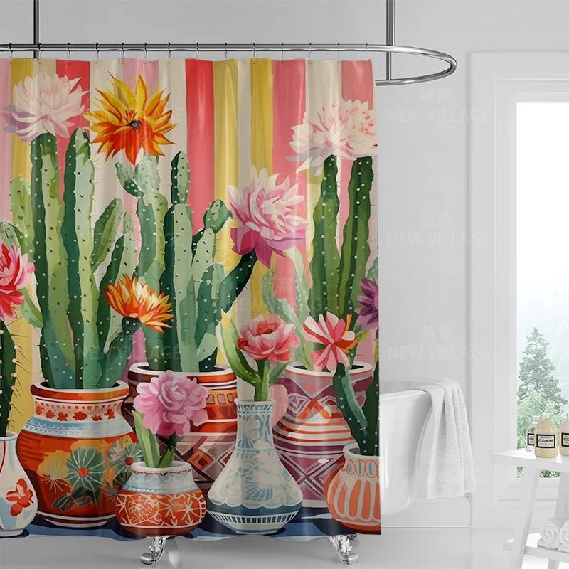 Minimalistický sprchový závěs s rostlinným motivem, moderní dekorace koupelny a toalety, soukromý závěs 180x180cm voděodolný sprchový závěs
