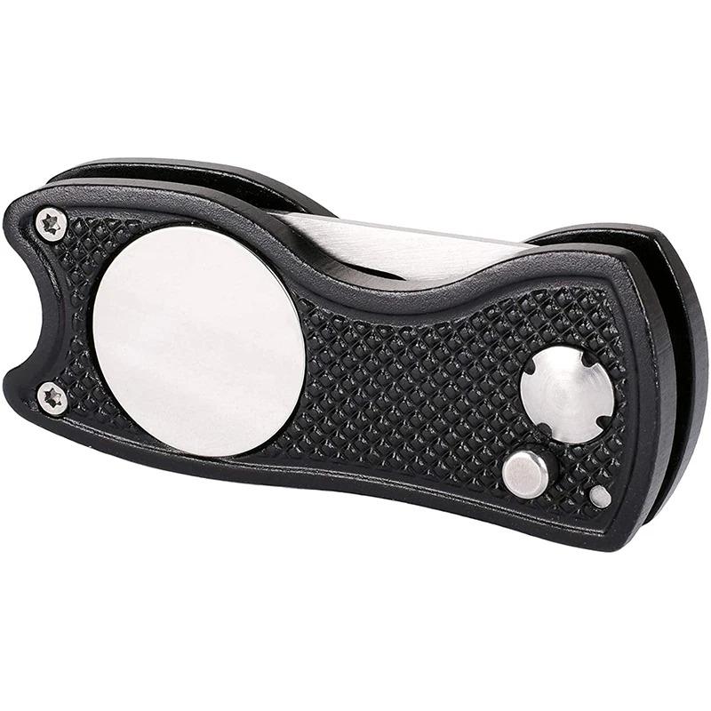 Metal Foldable Golf Divot Repair Tool Pop Up Button With Magnetic Ball Marker Portable Golf Green Tool Golfer Gift 5
