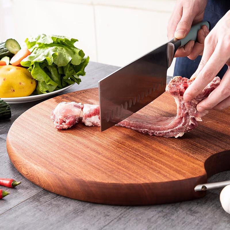 maxcook Abanoz Ağacı Yuvarlak Kesme Tahtası