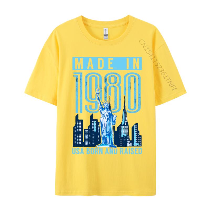 Made In 1980 Usa Born And Raised 39 Birthday Printed New Arrival Unisex Tshirt Crew Neck Cotton Tops Shirt