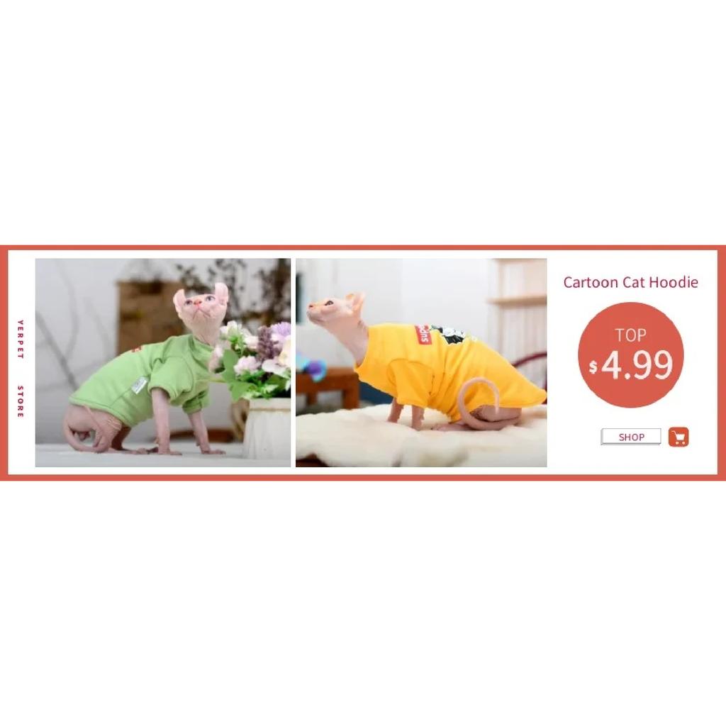 Sphynx Cat Clothes Winter Warm Pet Cat Hoodies Cute Floral Soft Flannel Kitten Cat Pajamas Costumes For Sphinx Devon Rex Cats