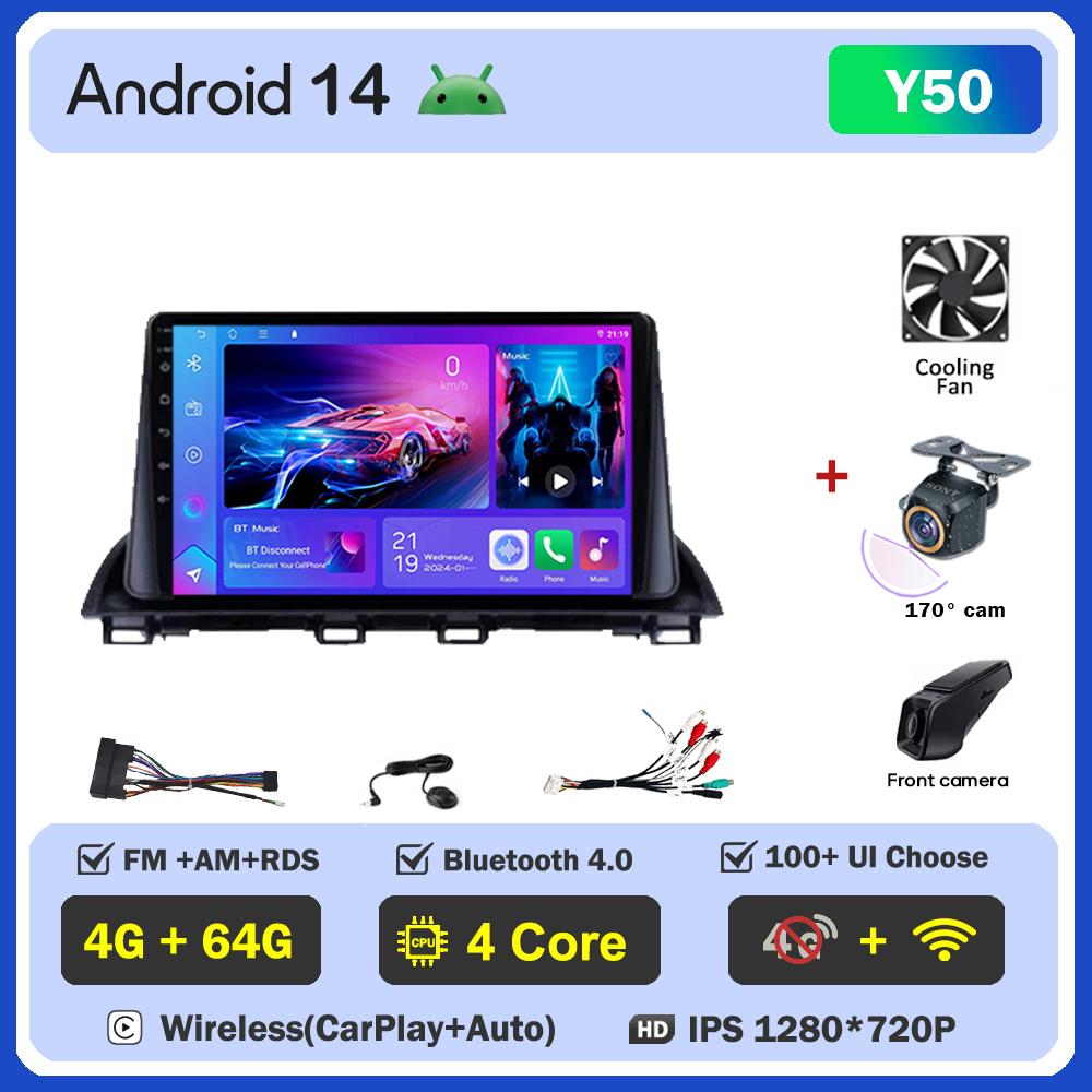 For Mazda 3 Axela 2014 22015 2016 2017-2019 Car Multimedia Video Player Touch Screen Android 14 Car Radio GPS Navigation Wifi