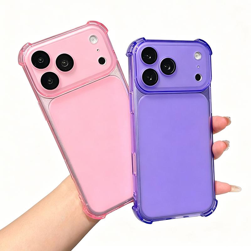 3D Airbag Matte Candy Color Clear Soft Case For For Iphone 17 16 15 14 13 Pro Max Silicone Shockproof Cover Transparent Shell fundas