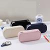 Zippered Minimalist Pen Bag Oxford Cloth Layered Pencil Case Solid Color Pencil Pouch  Student Use