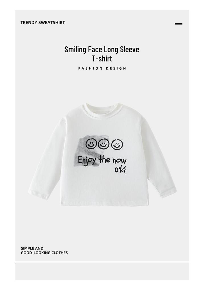 Beiteng Autumn Kids' Korean Style Pure Cotton Long Sleeve Cute Top