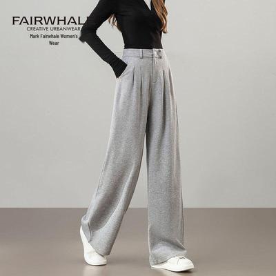 Mark Fairwhale Damen High-Waist Drapierte Weitbein Freizeithose