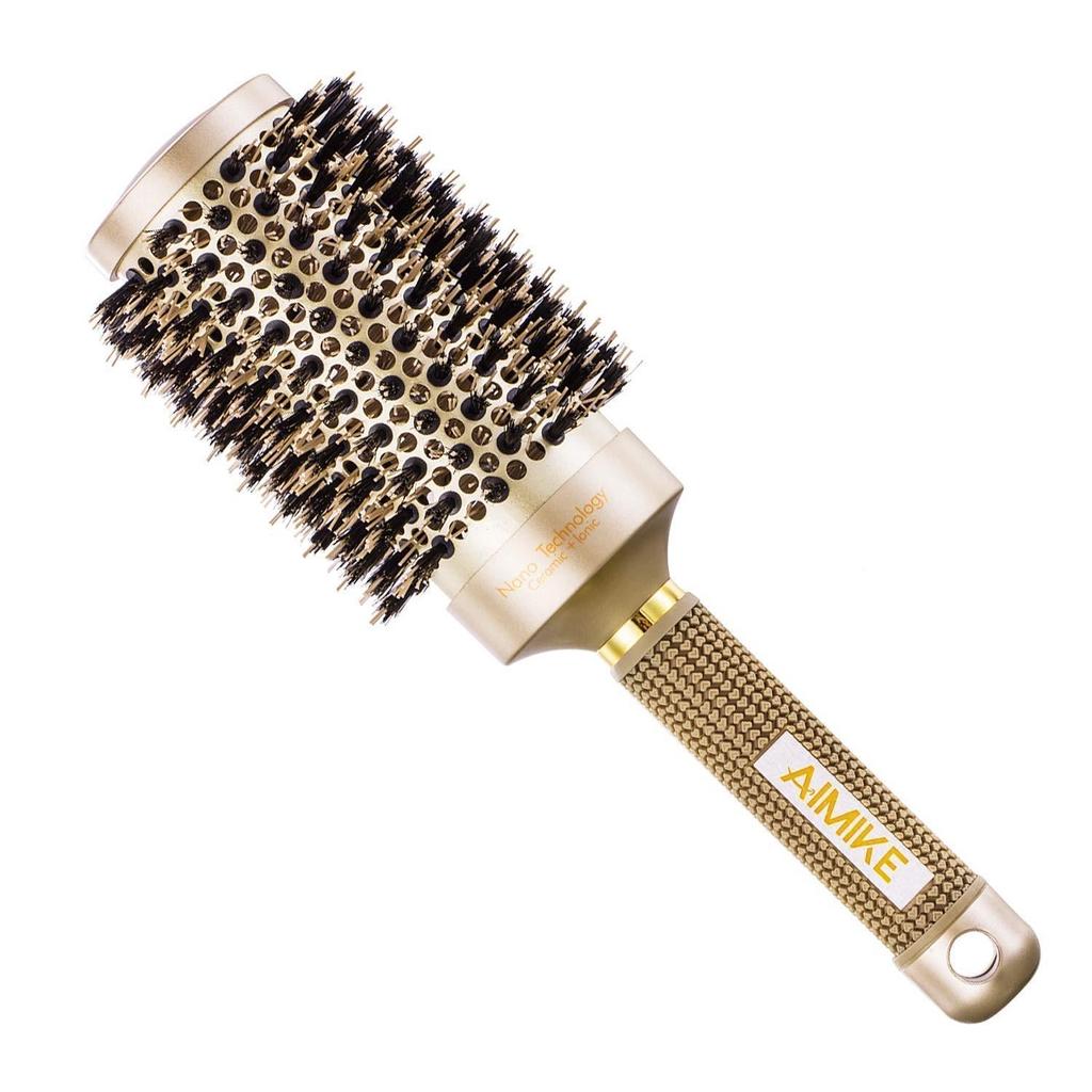 Lockiges Haar-Styling-Zylinderkamm, Salon, flauschiger Haarkamm, Gold-Keramik-Luft-Aluminiumrohr, thermisches Schwein, Koteletten, Rollkamm