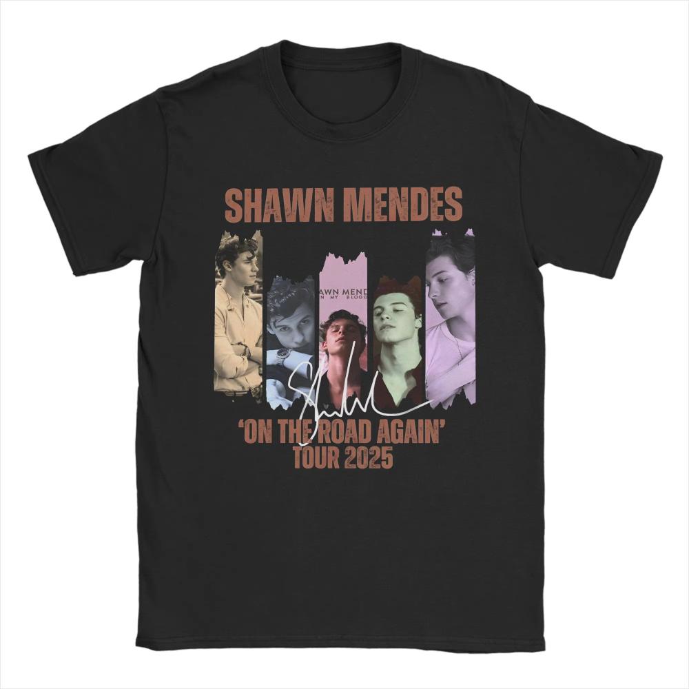 

Shawn Mendes Tour 2026 Album Apparel Unisex Men Women T Shirts Pure Cotton Tee New Arrival Printed Oversized T-shirt Clothes ... S разноцветный