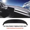 Suede Dashboard Anti-UV Mat For Tesla Model Y Juniper 2025-2026 Model 3 Highland 2024-2026 Center Console Sunshade Protector Pad