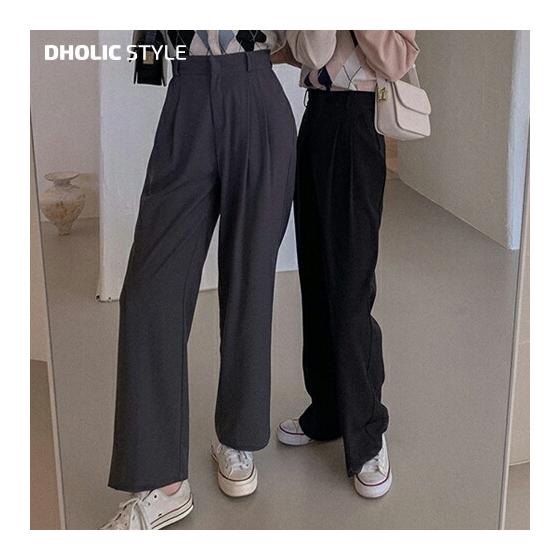 3TYPE Two Pin Tuck Wide Slack Pants/p346594 Women s [pt] Pants Slacks Long Length Single Color Plain Simple Basic Office Casual Wide Two Tuck Spring