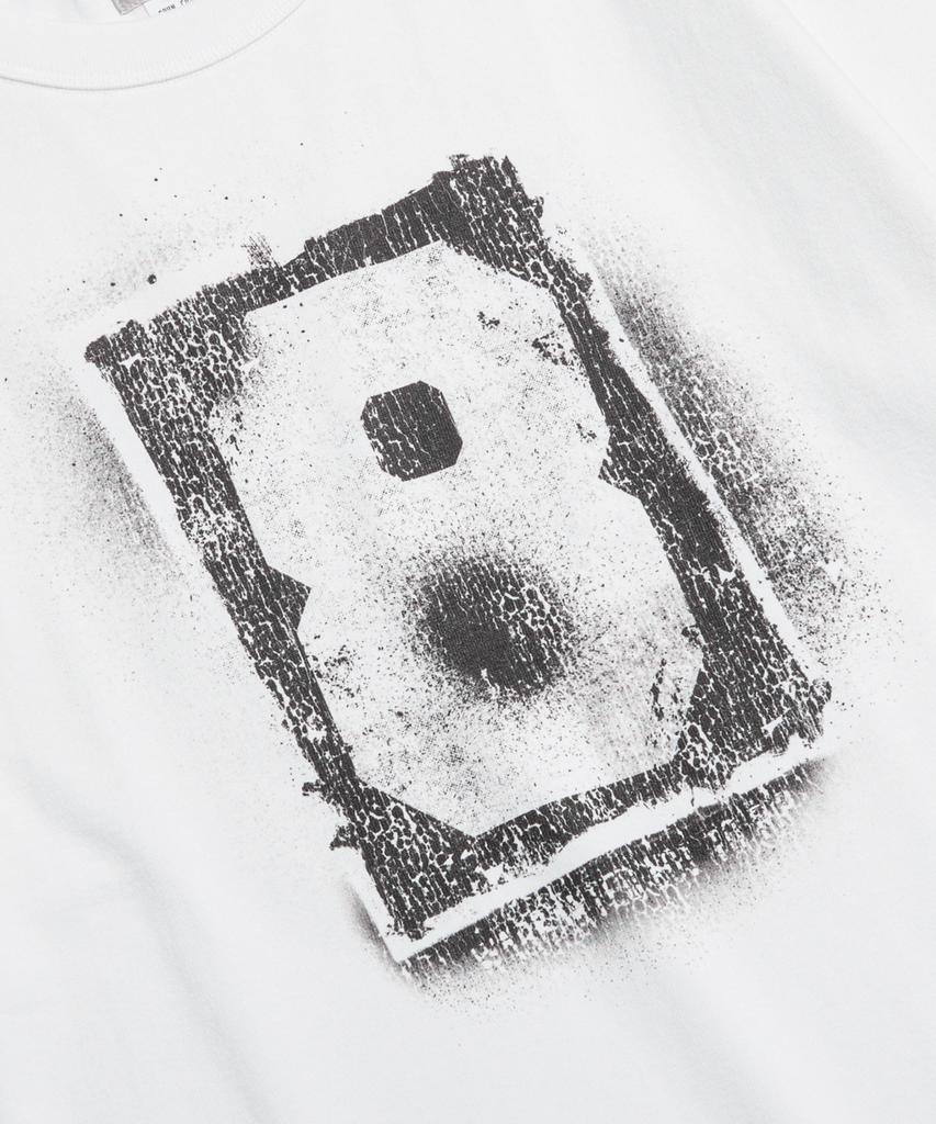 Beulonseun Spray Number Loopwheeled Graphic Tee White